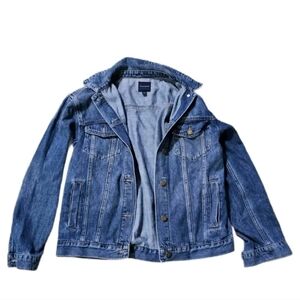 Just USA Jean Jacket Y2k Vintage Womens L Denim Trucker Preppy Grunge